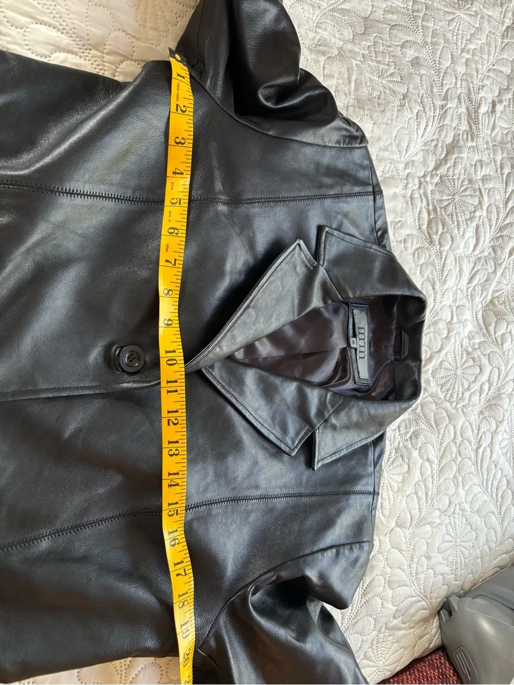 Black Leather Long Coat - Classic Trench Style
